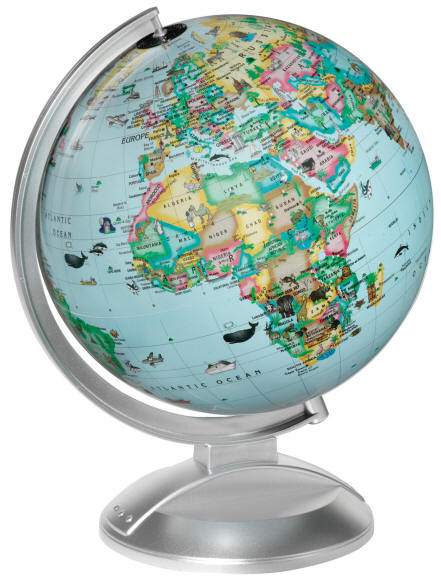 illuminated world globe for children