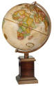 Desktop world globe on wood and metal stand