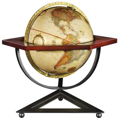 desk globe on hexagon base