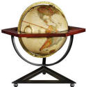 beige globe on hexagon base