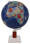 world globe with marble base