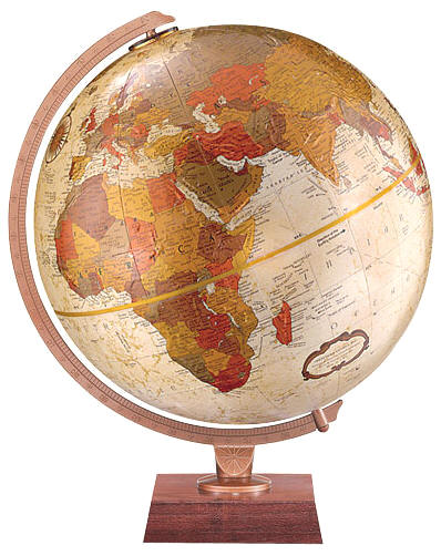Desk world globe with square base