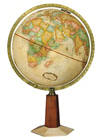 world globe on stylish designer wood base