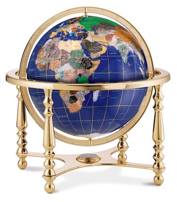 gemstone desk globe on glod base