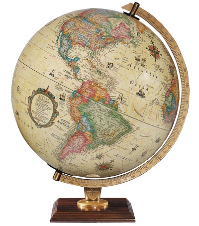 Carlyle desktop world globe beige oceans