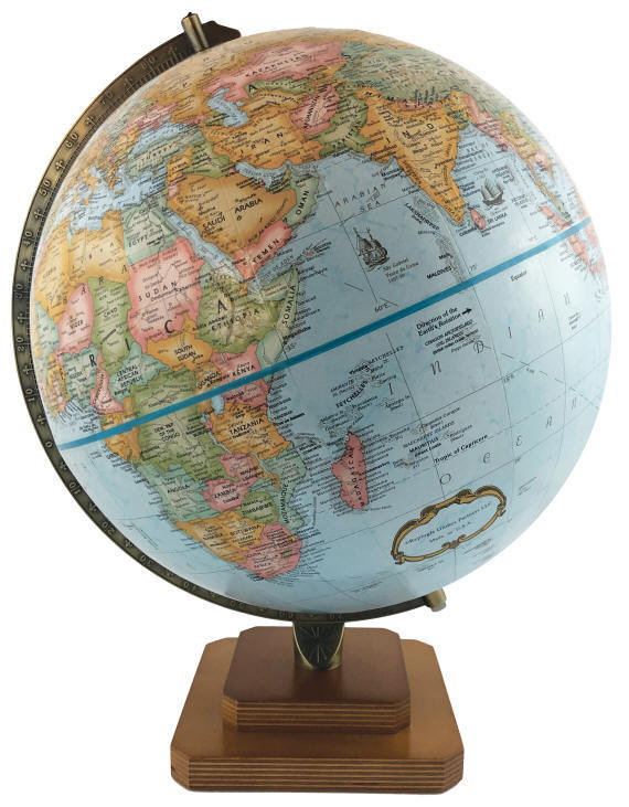 Sophia world globe blue oceans replogle globes desktop model