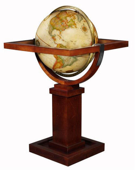 Designer floor standing world globe