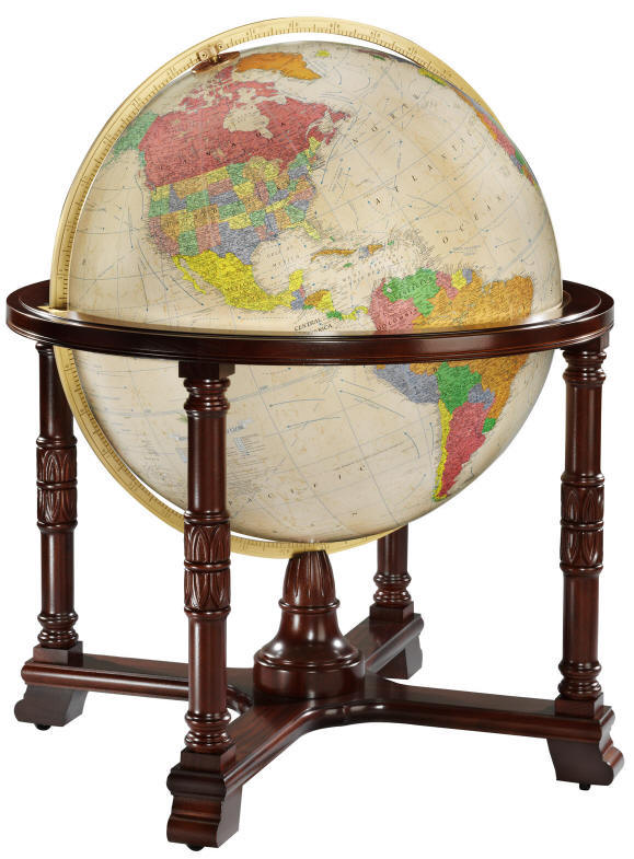 Diplomat Large Illuminated Floor Standing World Globe By