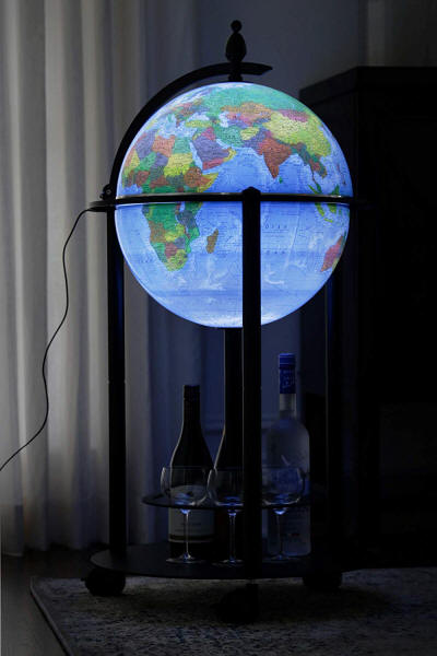 Empire bar globe illuminated in dark