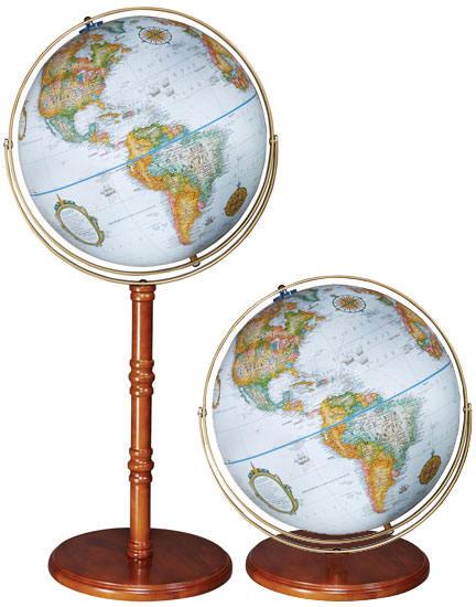 floor standing world globe converts to desk globe
