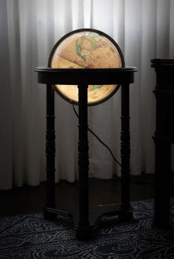 Lancaster lit floor world globe