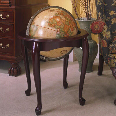 Queen Anne elegant floor standing world globe