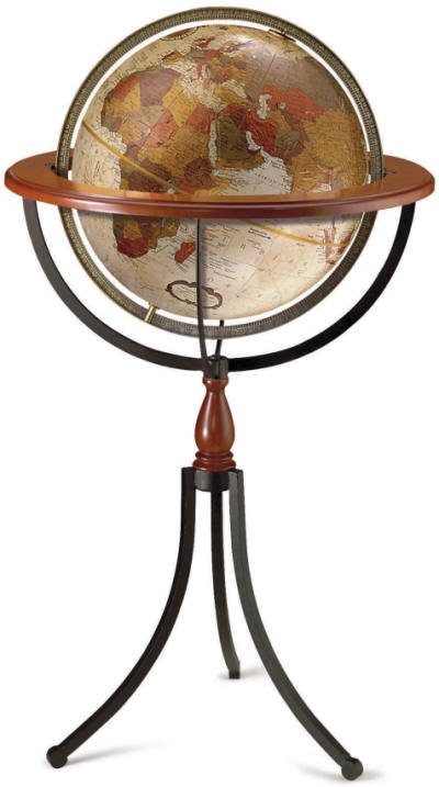 Santa Fe floor standing world globe