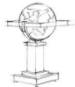 Drawing of world globe on stand