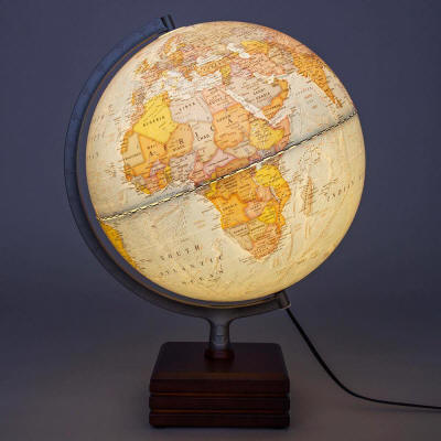 Aviator Illuminated World Globe Lit