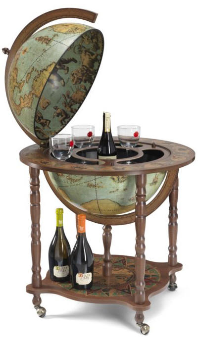 Catalog photo of the large Full Meridian Globe Bar Dedalo | Laguna - open