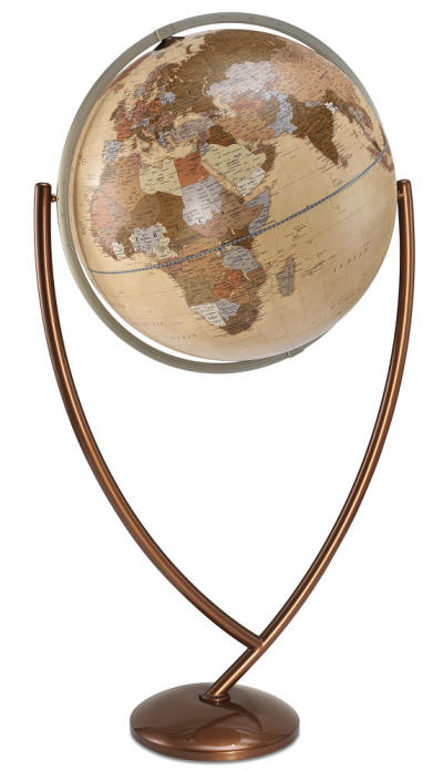 Colombo floor standing globe with metal Y base