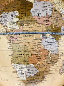 World globe map of Africa