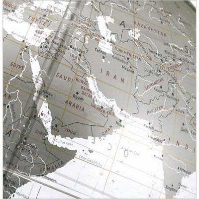 map detail for crystal marquise desktop world globe silver